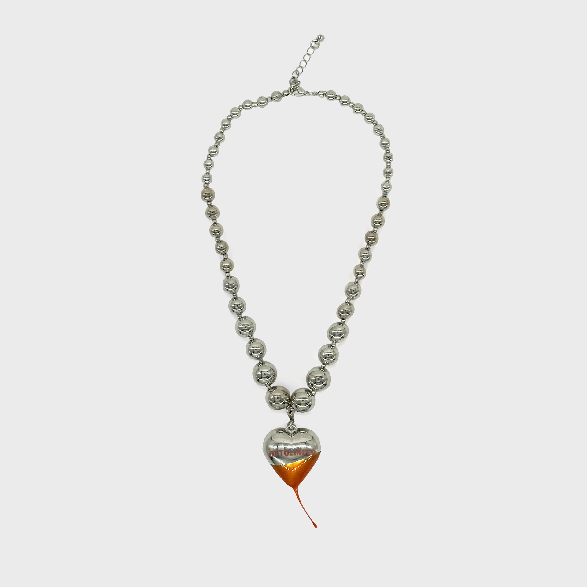 Ottolinger Heart Necklace - Silver / Tangerine