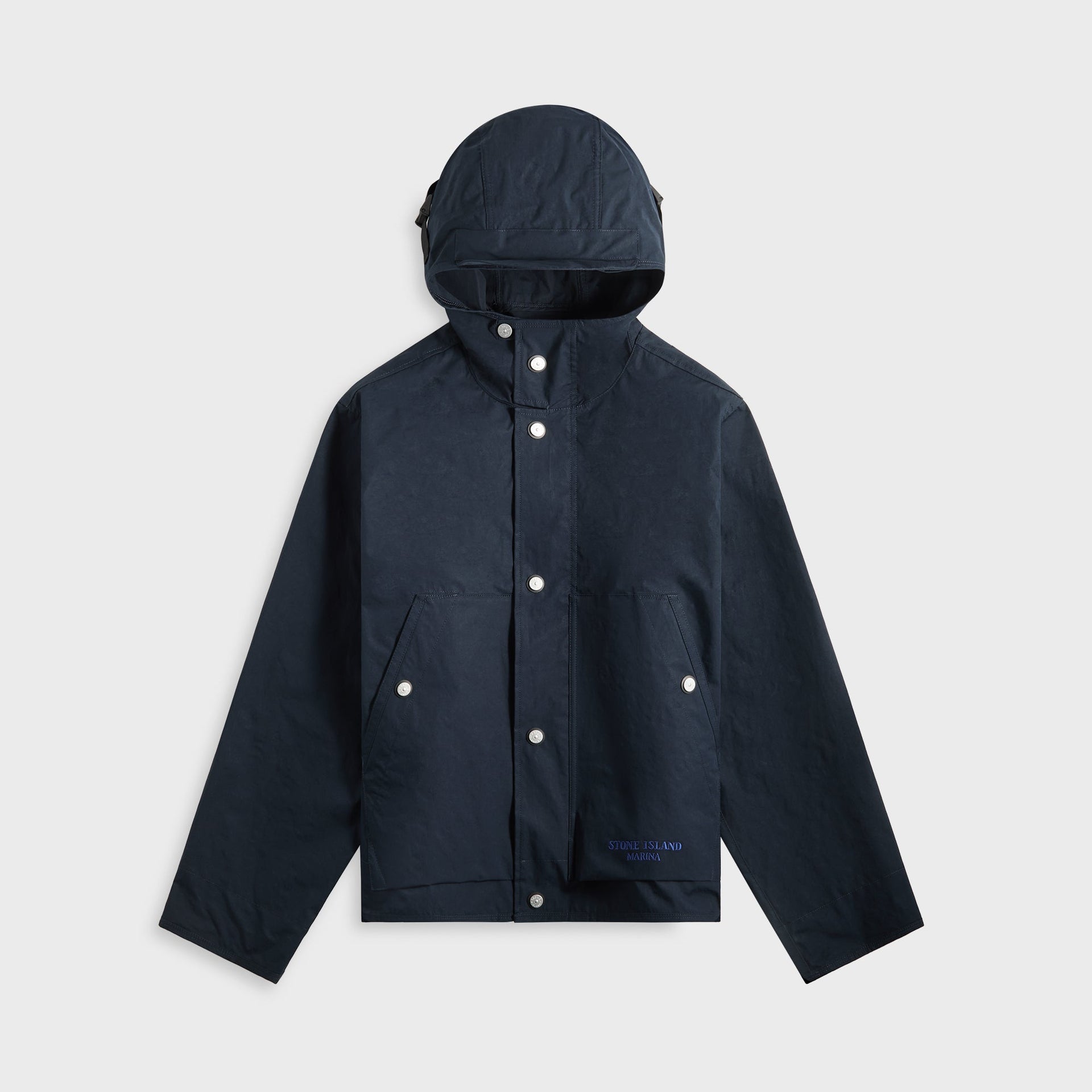 Stone Island Aluminum Tela Marina Short Parka in Navy Blue
