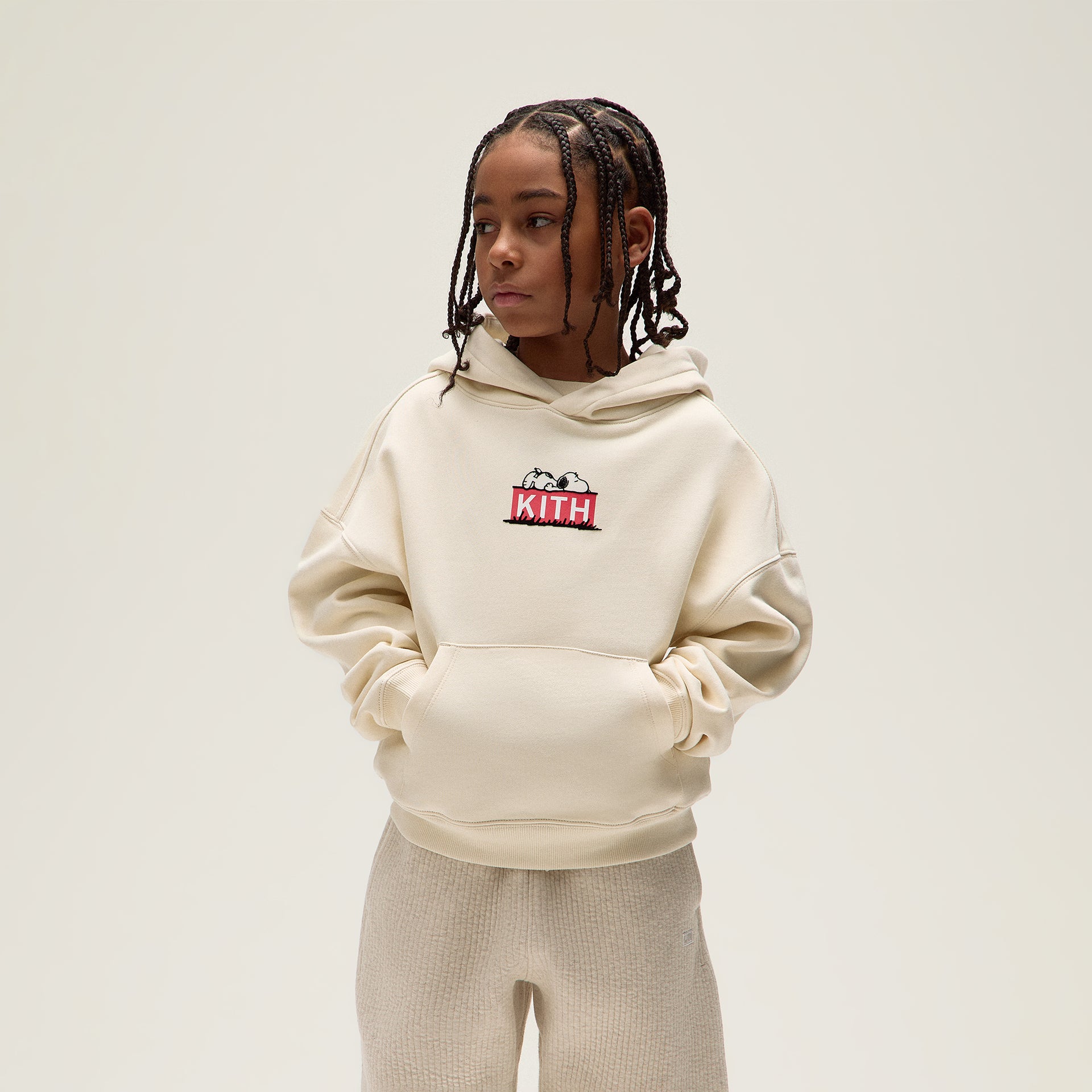 Kith Kids for Peanuts Doghouse Classic Logo Hoodie - Sandrift