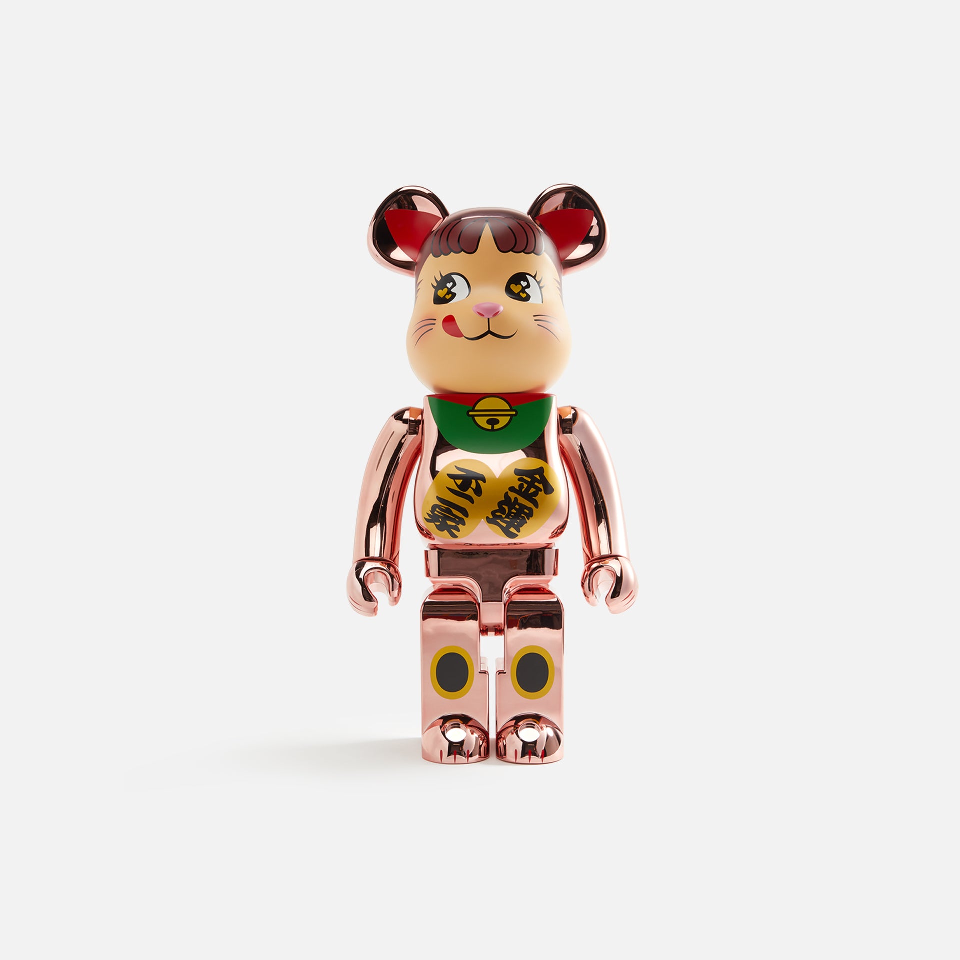 Medicom Toy BE@RBRICK Manekineko Pekochan Fortune Double Coin 1000% - Pink / Gold Plating