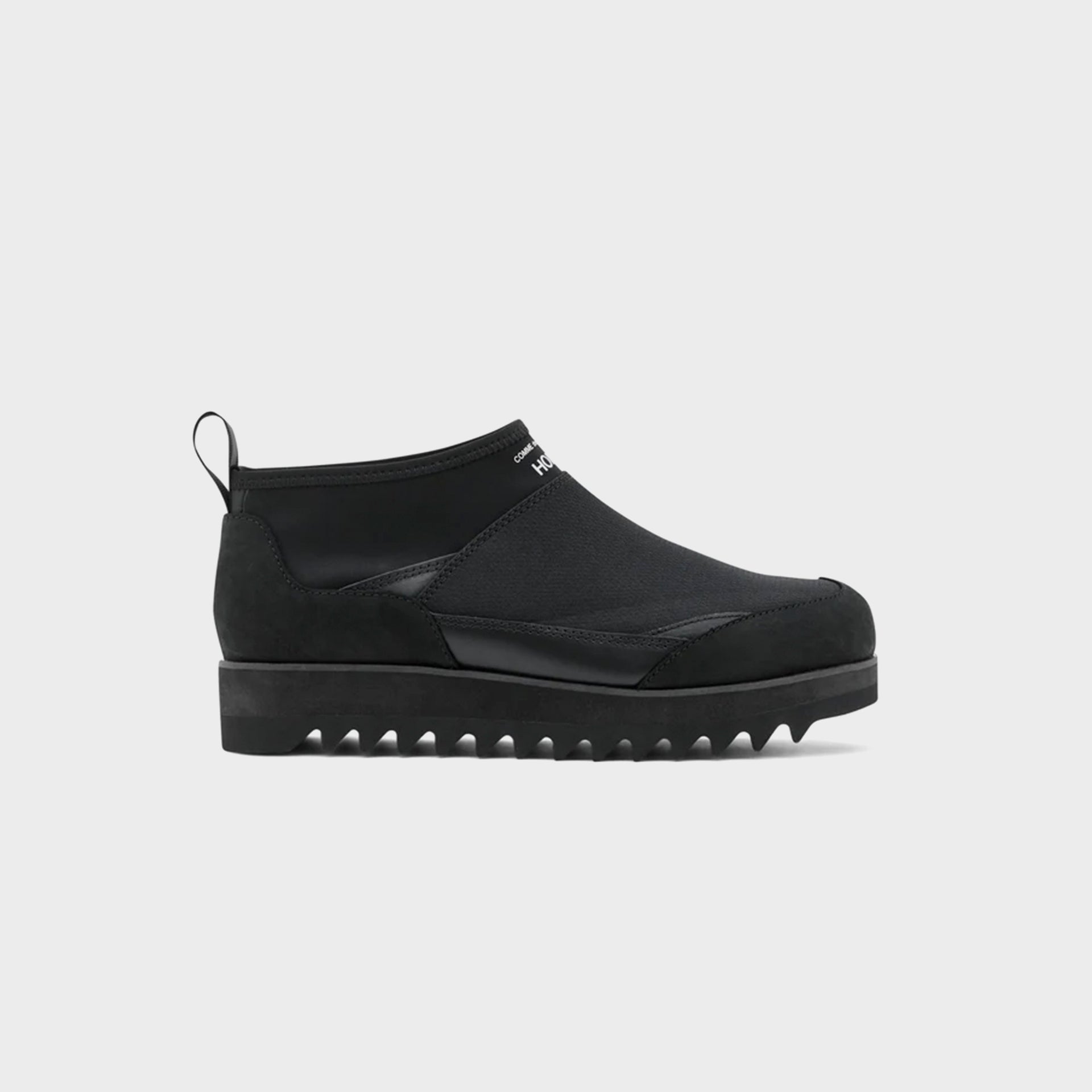 CDG Homme Oil Smooth Ripstop Leather Boot - Black