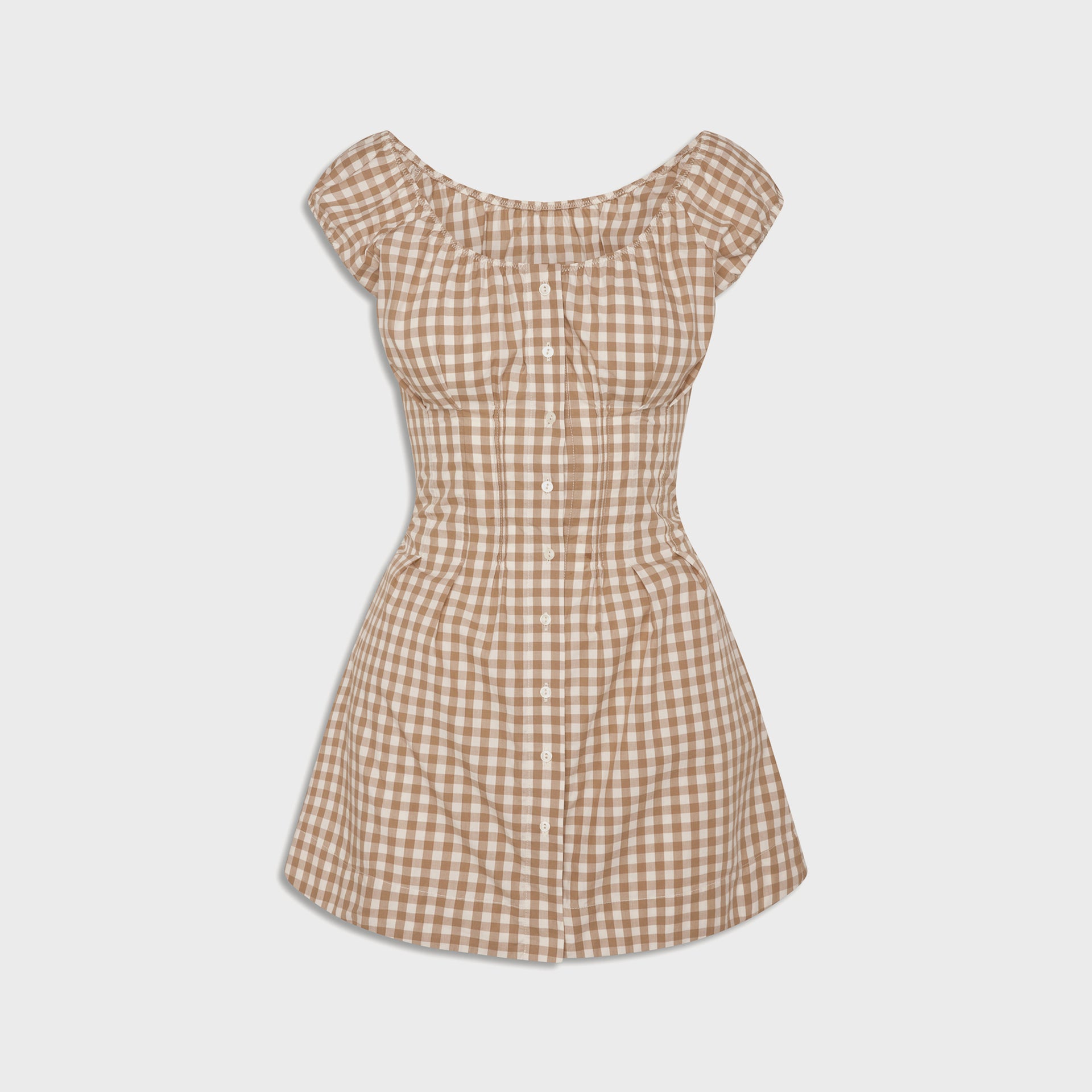 Frankies Bikinis x Bella Hadid Mustang Poplin Mini Dress in Rodeo Gingham