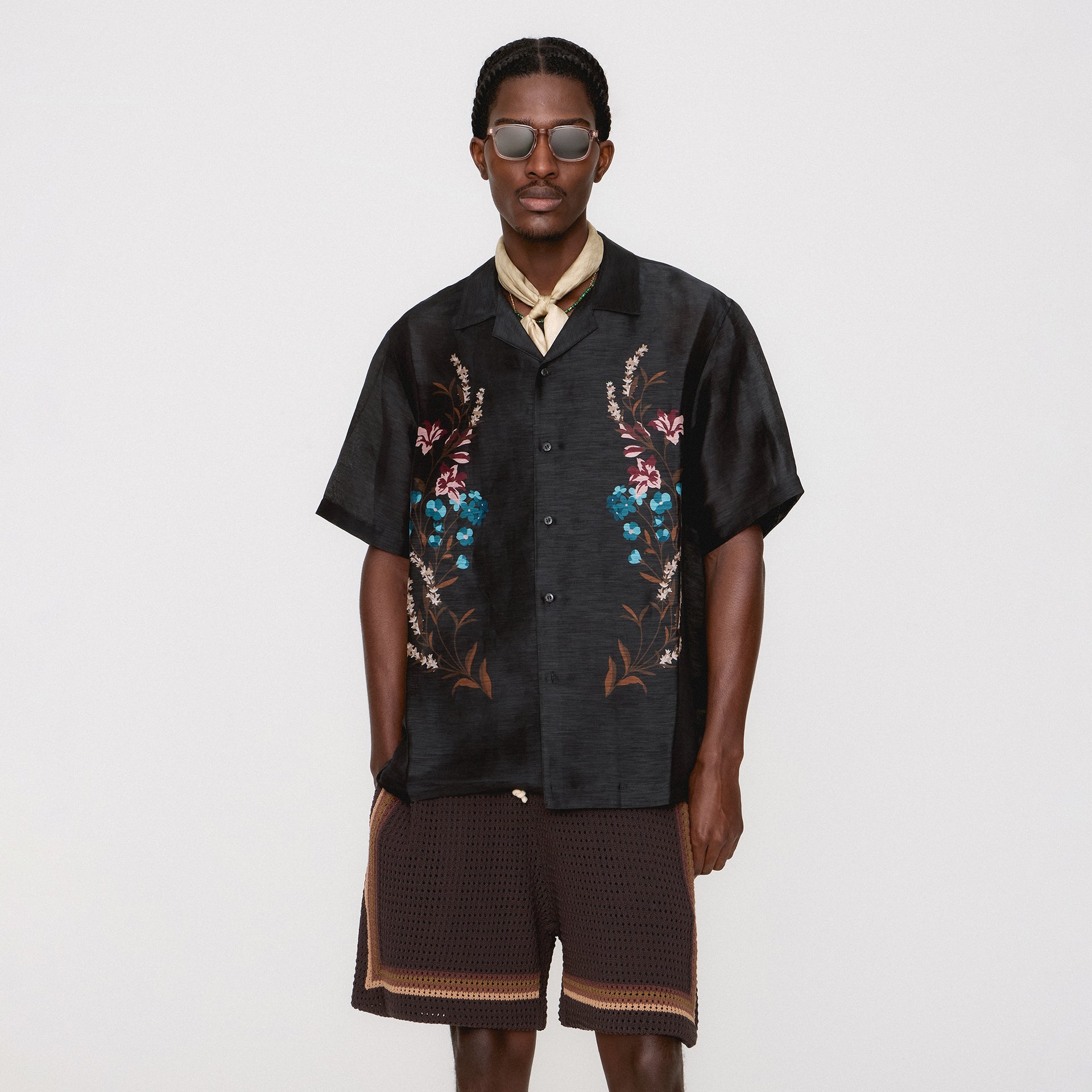 Kith Linen Thompson Camp Collar Shirt - Black