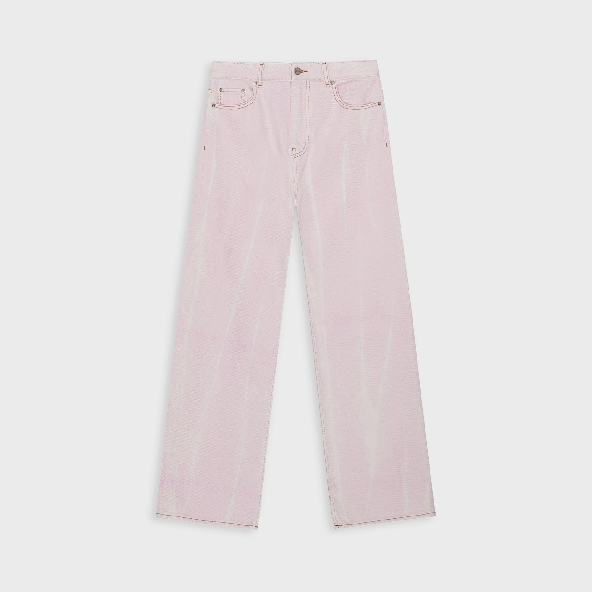 Ganni Overdyed Heavy Denim Izey Pant in Chalk Pink
