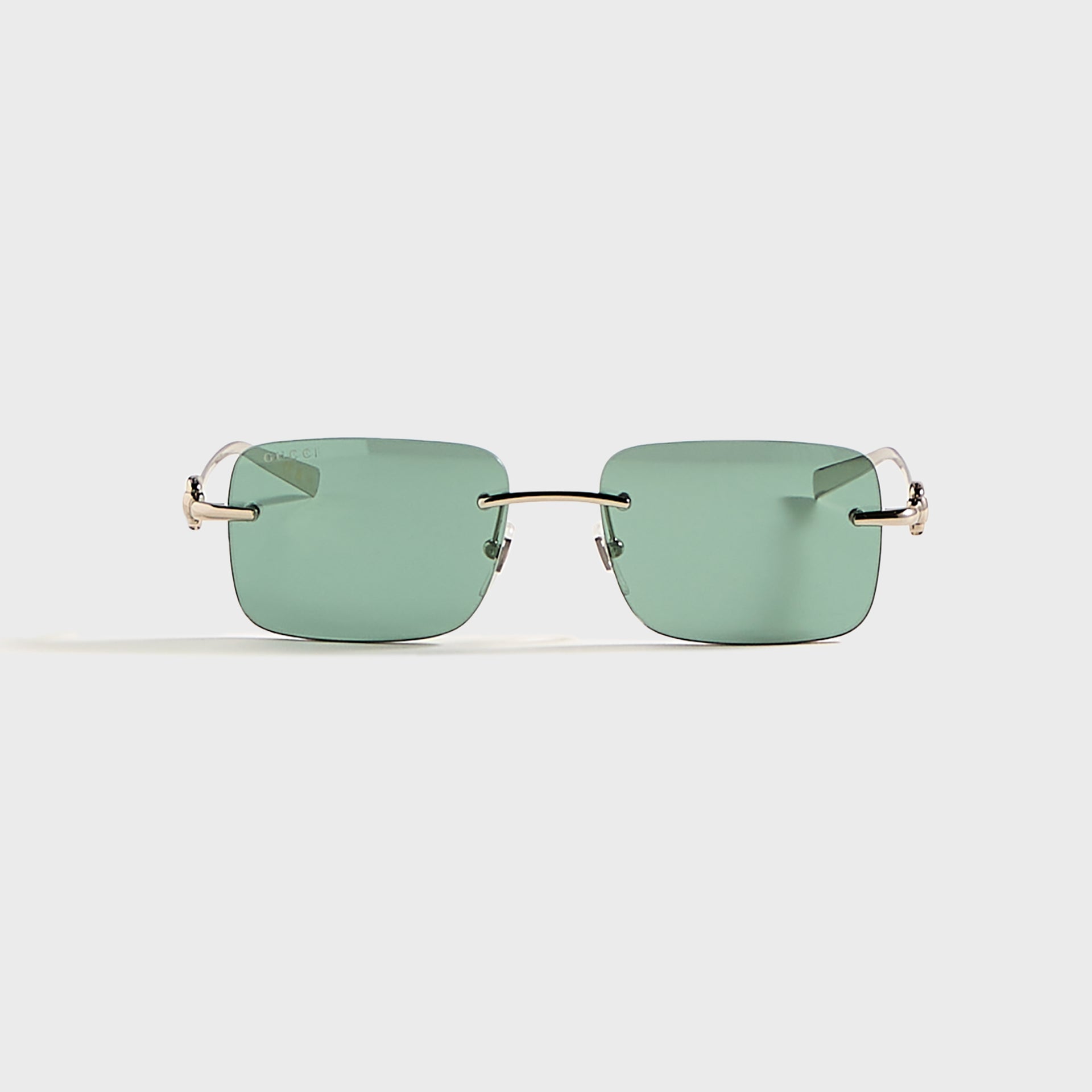 Gucci Rectangular Frames - Silver / Green
