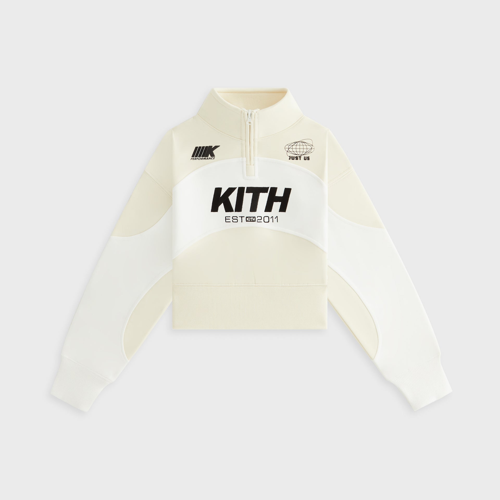 Kith Kids Paneled Cropped Fallon Quarter Zip - Sandrift