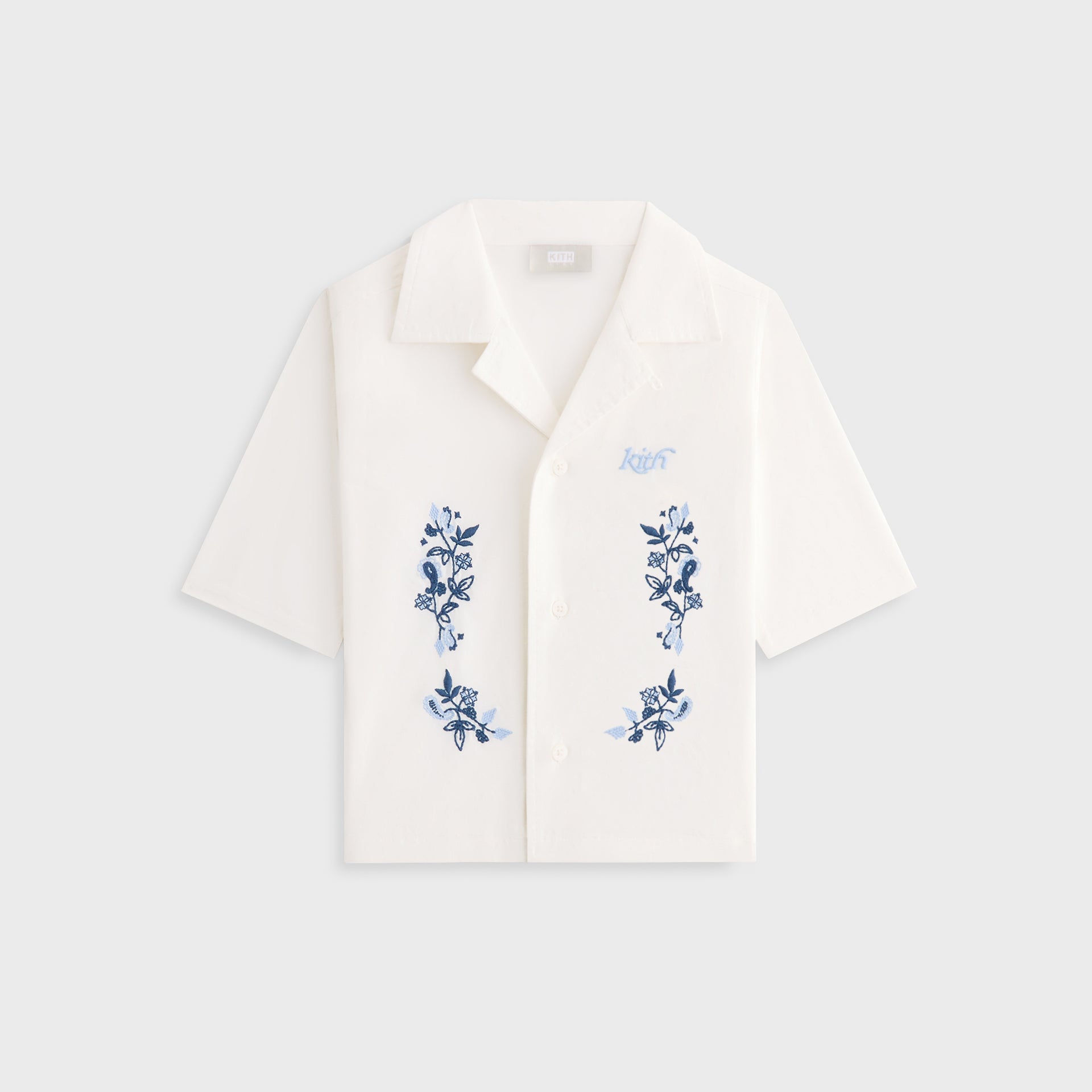 Kith Kids Novelty Thompson Camp Collar Shirt in White