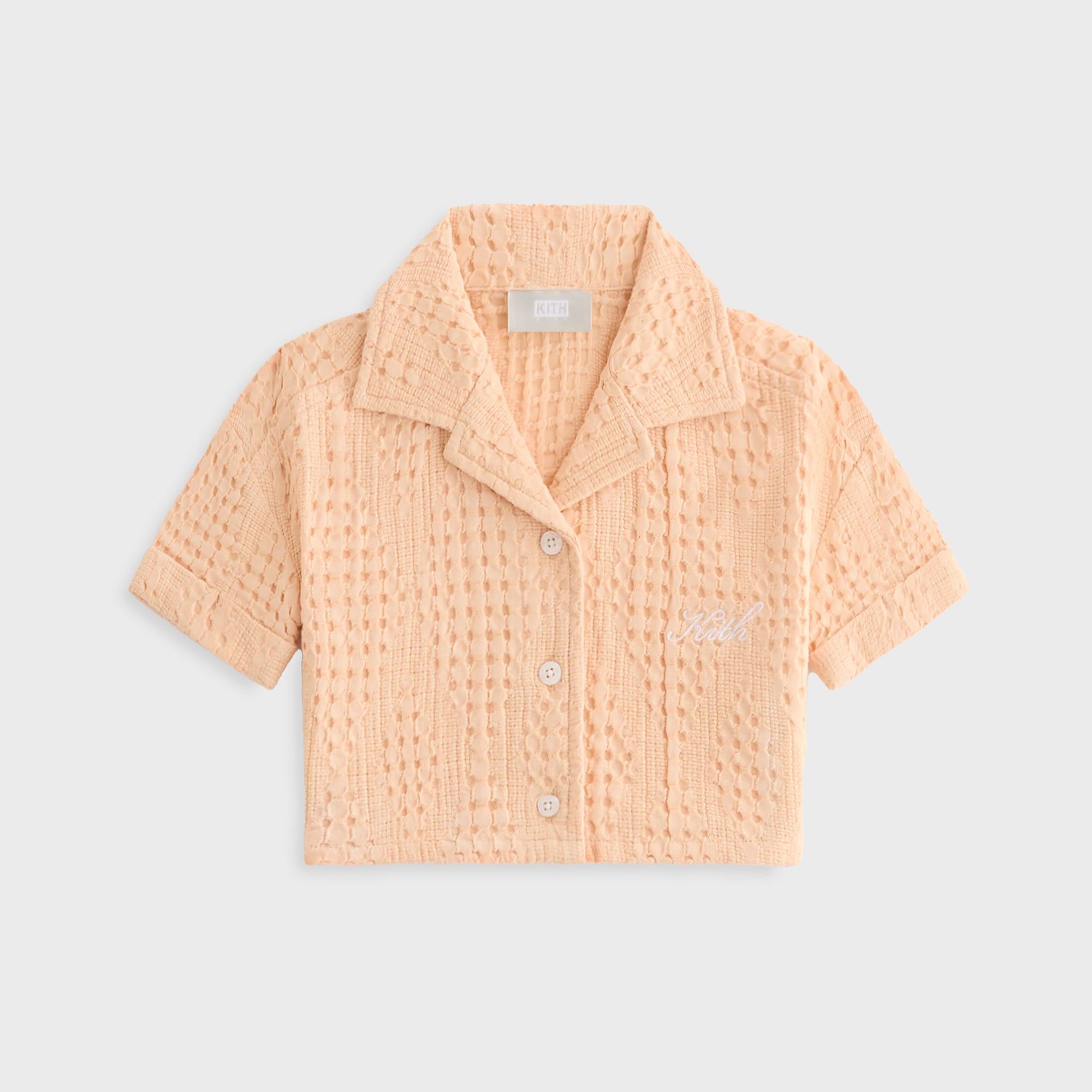 Kith Kids Jayda Cropped Textured Camp Shirt in Mycena