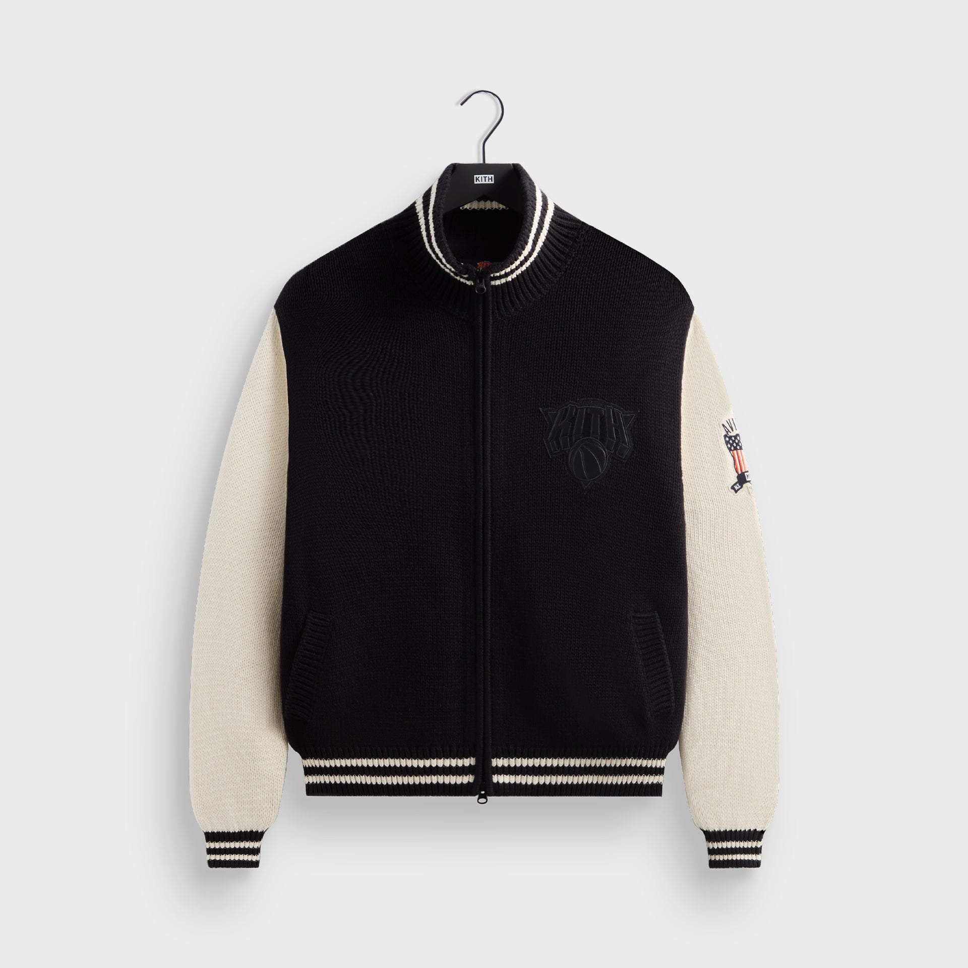 Kith & AVIREX for the New York Knicks Wyona Full Zip Sweater - Black