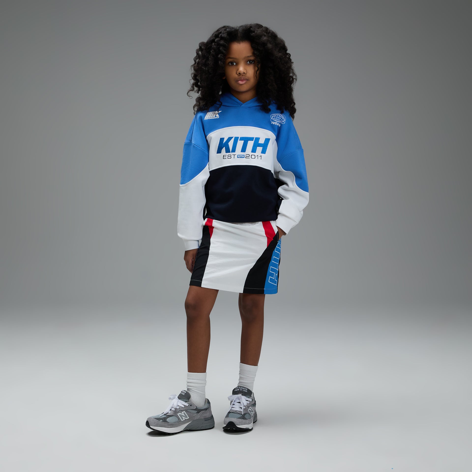 Kith Kids Paneled Nelson Hoodie - Marina