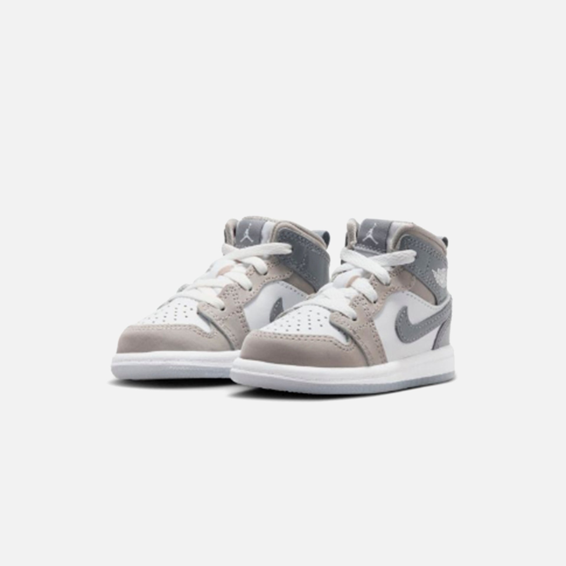 Jordan TD Air Jordan 1 Mid SE - White / Cool Grey / Med Grey